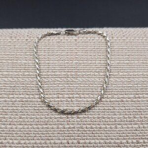 7.5 Inch Sterling Silver Braided Chain Unisex Bracelet A6549